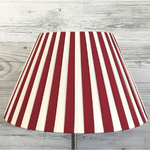 Red and White Bedside Table Ribbon Lampshade