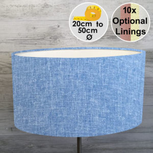 Pale Blue Oval Lampshade on Grey Background for table lamps and floor lamps.