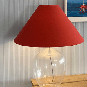 Coolie Lampshades in Red with clear base