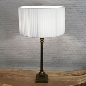 White Pleated Drum Lampshade