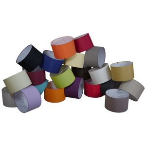 Collection of drum lamp shade in varying colours