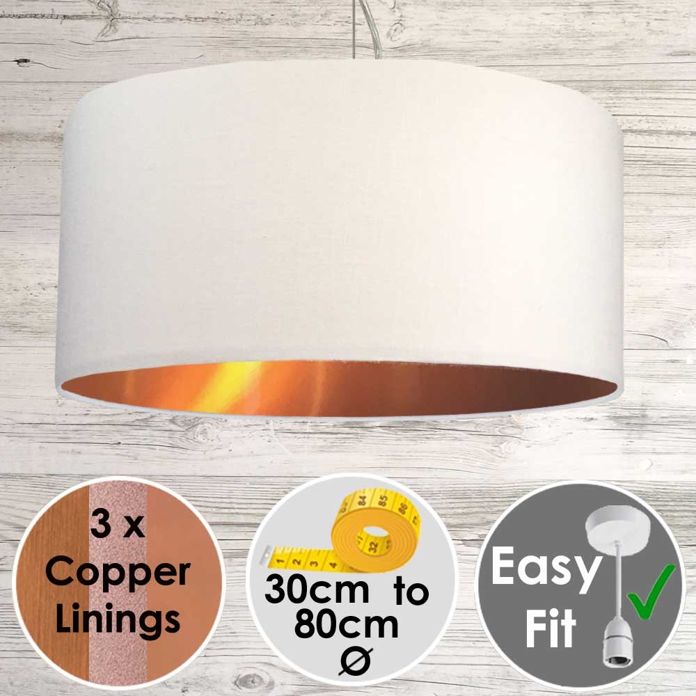 white and copper light shade