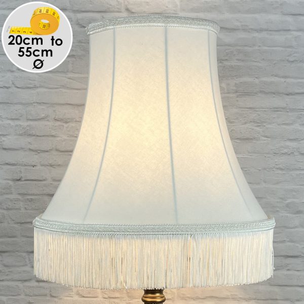 Off white bowed empire lampshade with matching fringe