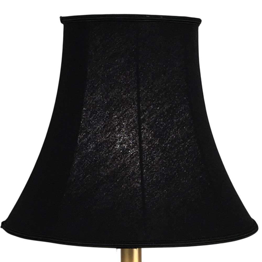 Black brushed cotton bowed empire lampshade with soft textured finish