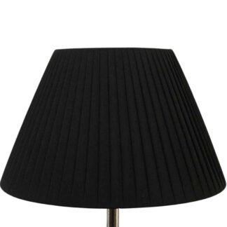 Black pleated empire lampshade with elegant gathered fabric finish