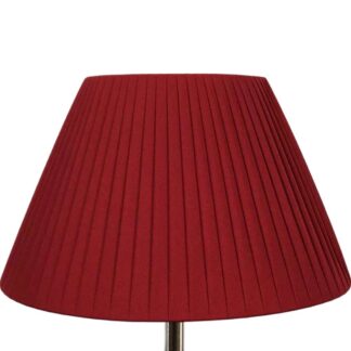 Burgundy pleated empire lampshade with elegant gathered fabric finish
