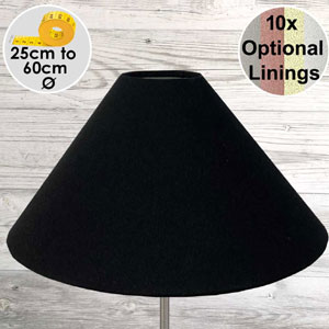 Coolie Light Shade in Black Linen