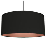Black-Drum-Copper-Mettalic Black drum lampshade with dark copper metallic lining