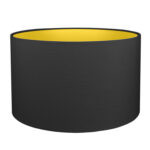 Black-Drum-Metallic-Gold Gold Black drum lampshade with gold metallic lining