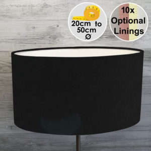 Black Oval Lampshade on Grey Background for table lamps and floor lamps.