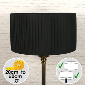 Pleated Drum Lampshade in Black Ribbon. Switched On