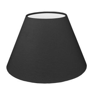 Our black empire lampshade shown with a standard white PVC lining