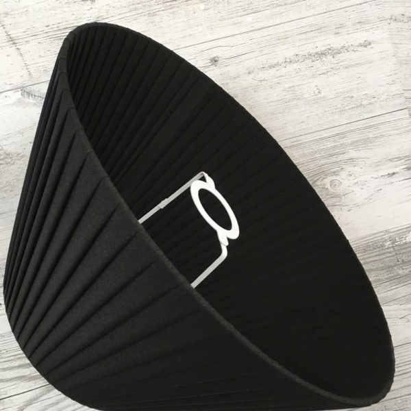 Black Pleated Lightshade shown on its side