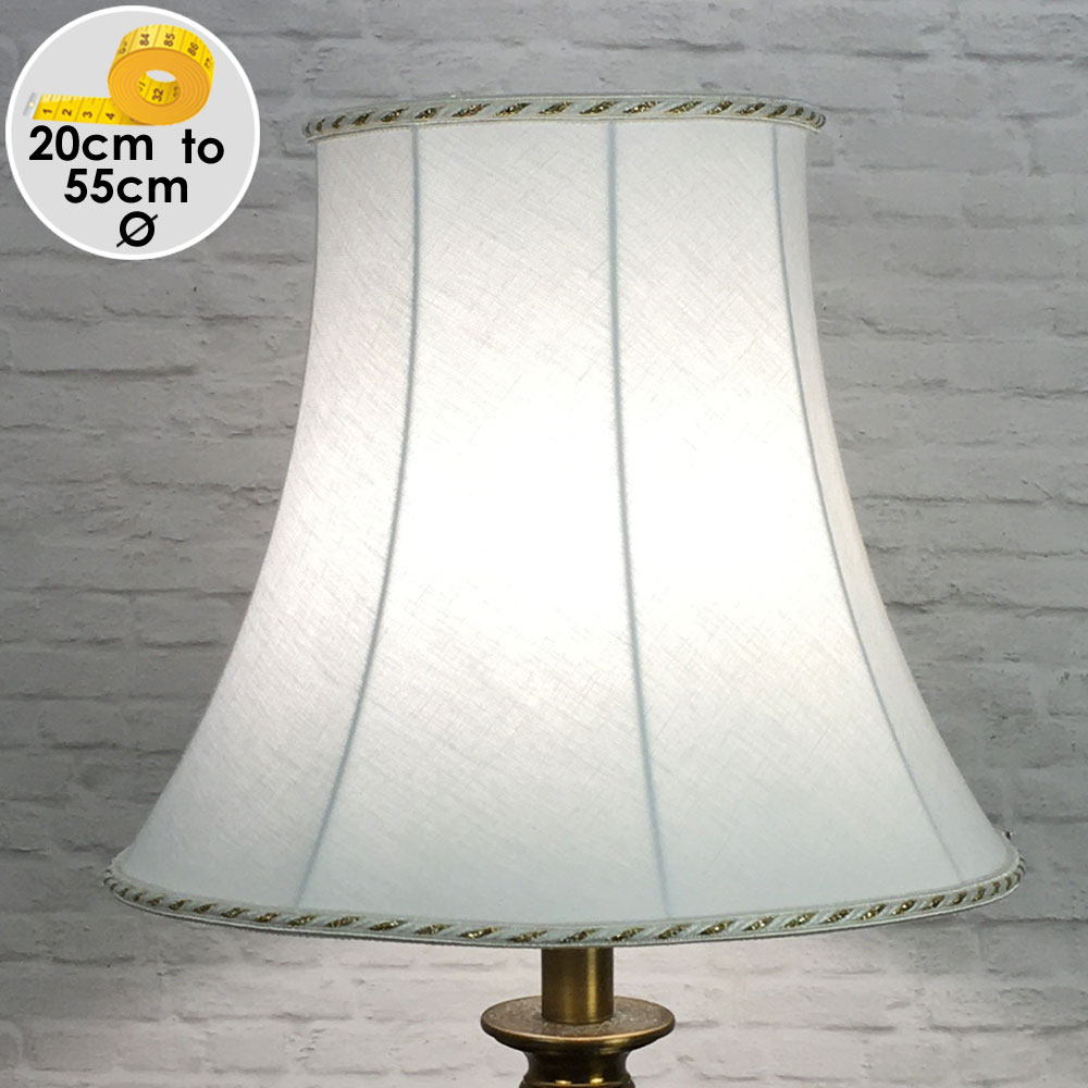 White bowed Empire lampshade with white and gold rope trim