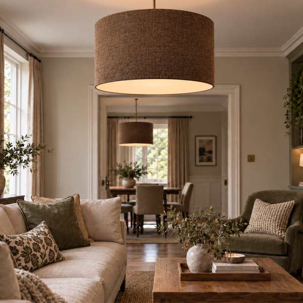 Brown-drum-ceiling-lampshades