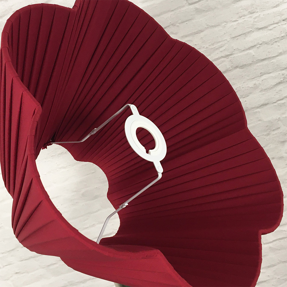 Burgundy Daisy Pleated Lampshade interior