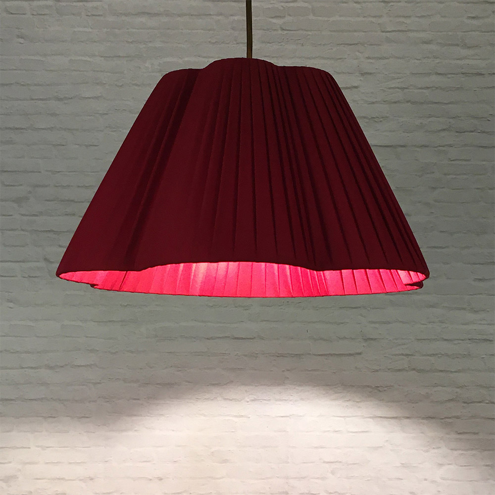 Burgundy Daisy Pleated Lampshade - Image 2