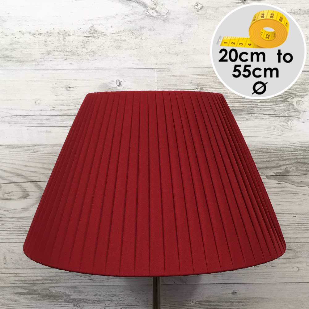 Pleated Empire Lampshade in Burgundy Ribbon.