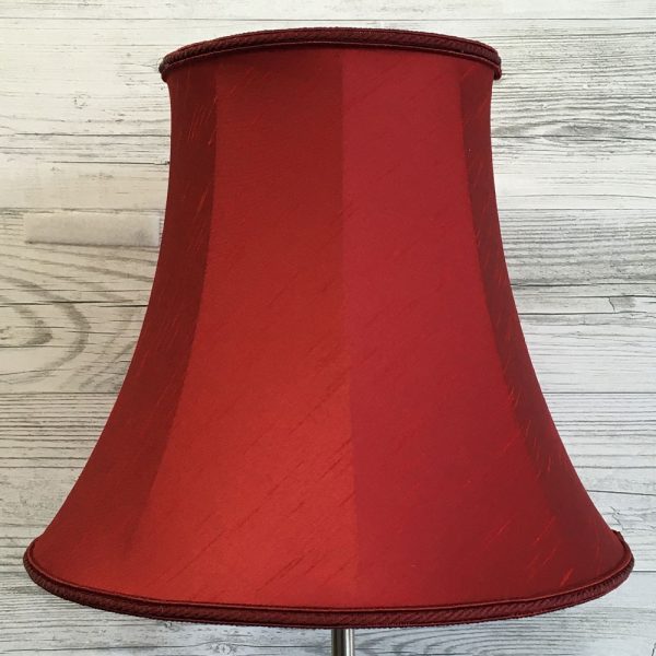 Vintage Burgundy Faux Silk Bowed Empire Lampshade with a Burgundy Rope trim. Suitable for all Table, Floor and Standard Lamps