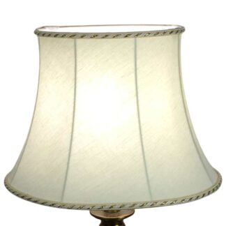 Cream and gold bowed drum lampshade