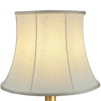 Cream brushed cotton bowed drum lampshade with soft textured finish
