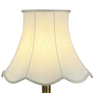 Cream Scalloped Light shade on a Table lamp