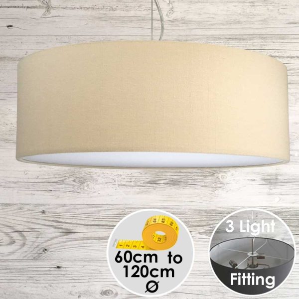 Extra large cream drum lampshade