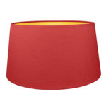 Cardinal-Red-French-Drum-Gold Cardinal red French drum lampshade with gold lining