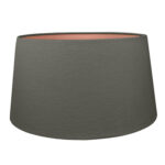 Charcoal-Brushed-Cotton-Metallic-Copper Charcoal brushed cotton drum lampshade with copper metallic lining