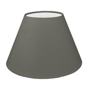 Our modern charcoal empire lampshade shown with a standard white PVC lining