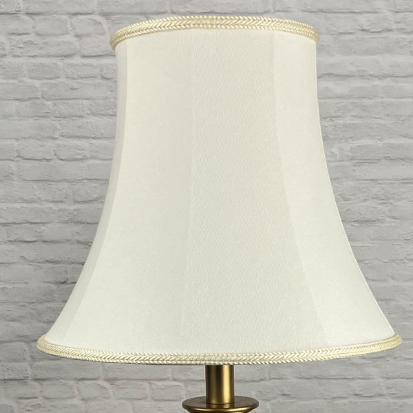 Traditional Cream Brushed Cotton Bowed Empire with a Cream Rope Trim. Suitable for all Table, Floor and Standard Lamps.