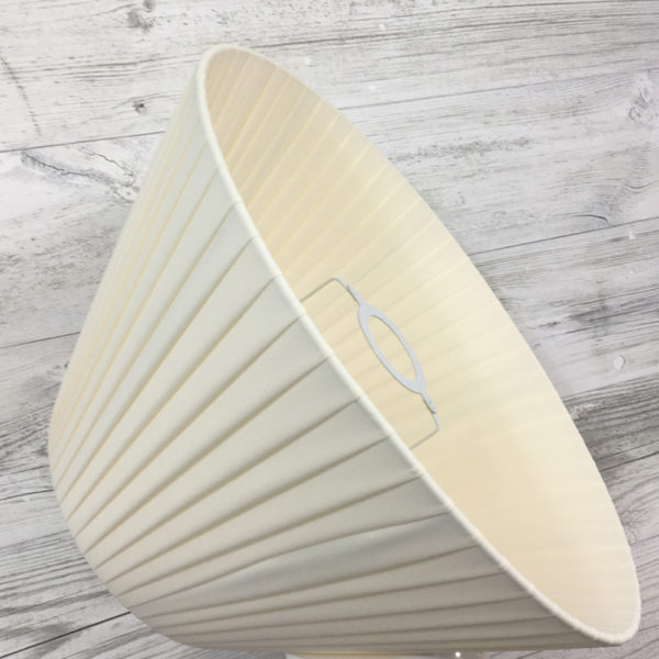 Cream Pleated Lightshade shown on its side