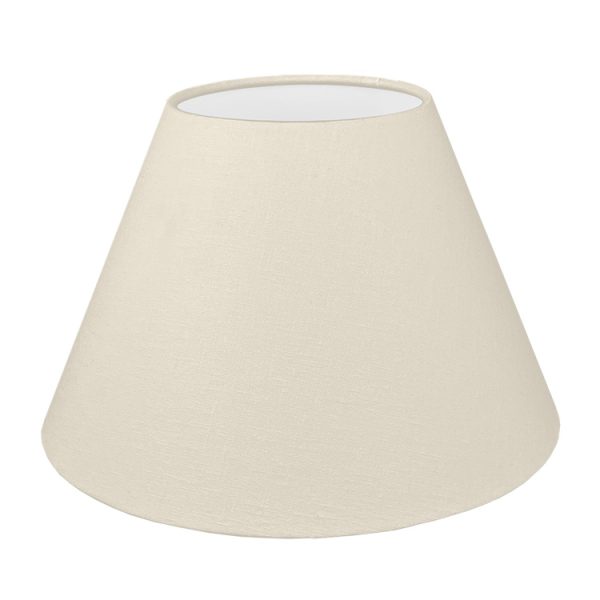 Our cream empire lampshade shown with a standard white PVC lining