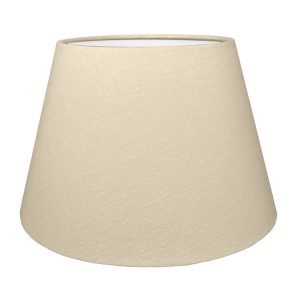 A Cream tapered lampshade with white lining