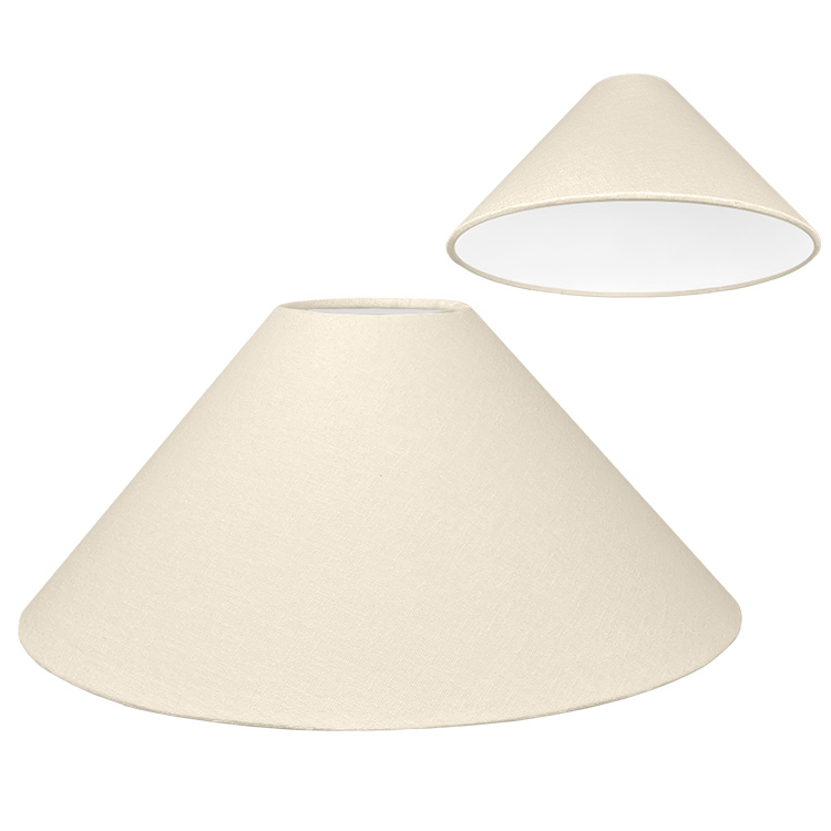 Elegant Cream coolie lampshade shown with standard white PVC lining option