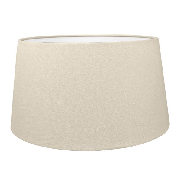 Soft Cream french drum style lampshade shown with the white lining option