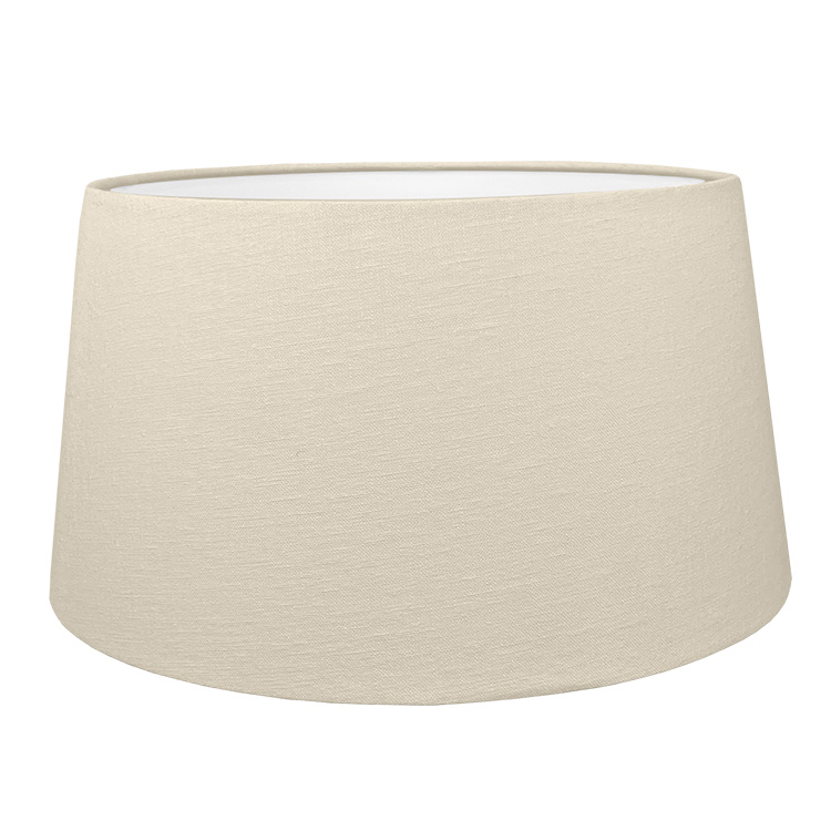 Soft Cream french drum style lampshade shown with the white lining option