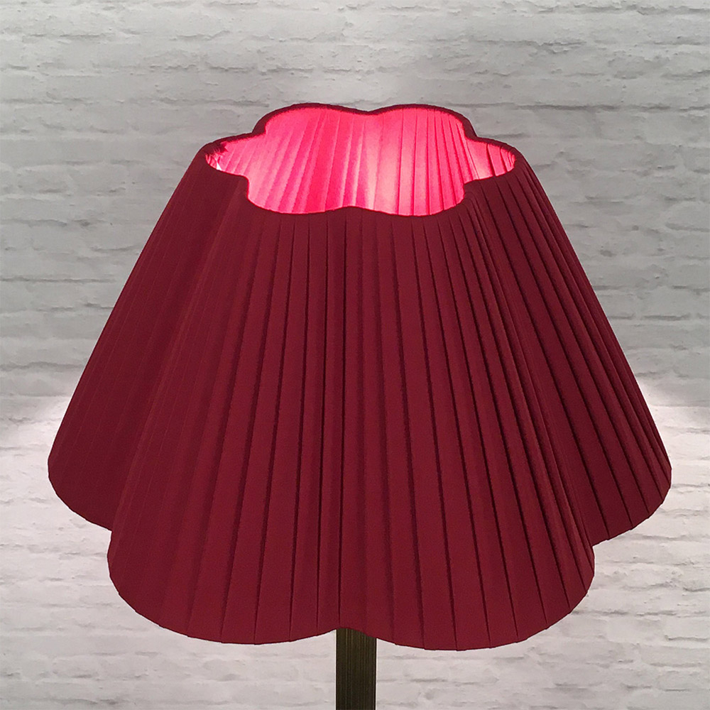 Daisy Pleated Lampshade in Burgundy