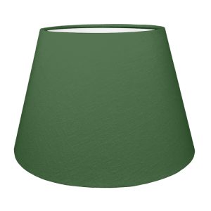 A Dark Green tapered lampshade with white lining