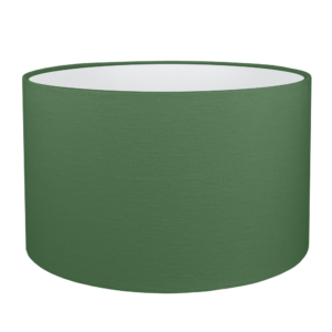 Dark Green Brushed Cotton Fabric Outer on Drum Lampshade