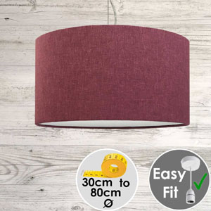 Drum Lampshade in Magenta Linen