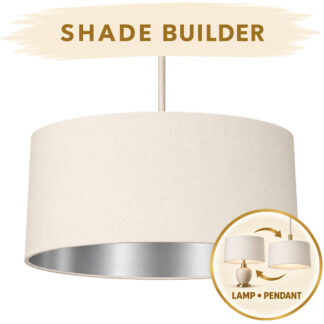 Silver lined drum lampshade – customise with Shade Builder