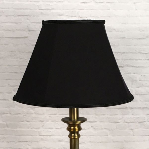 Modern Retro Black Brushed Cotton Empire Lampshade with a matching Black Soutache Trim. Suitable for all table, floor and standard lamps