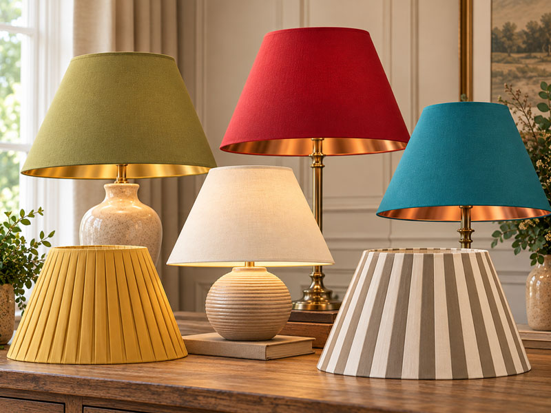 Empire-Lampshades Empire lampshades in different colours, sizes and pleated finishes