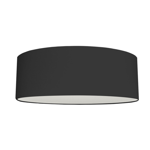 An Extra large black drum ceiling pendant lampshade with white diffuser