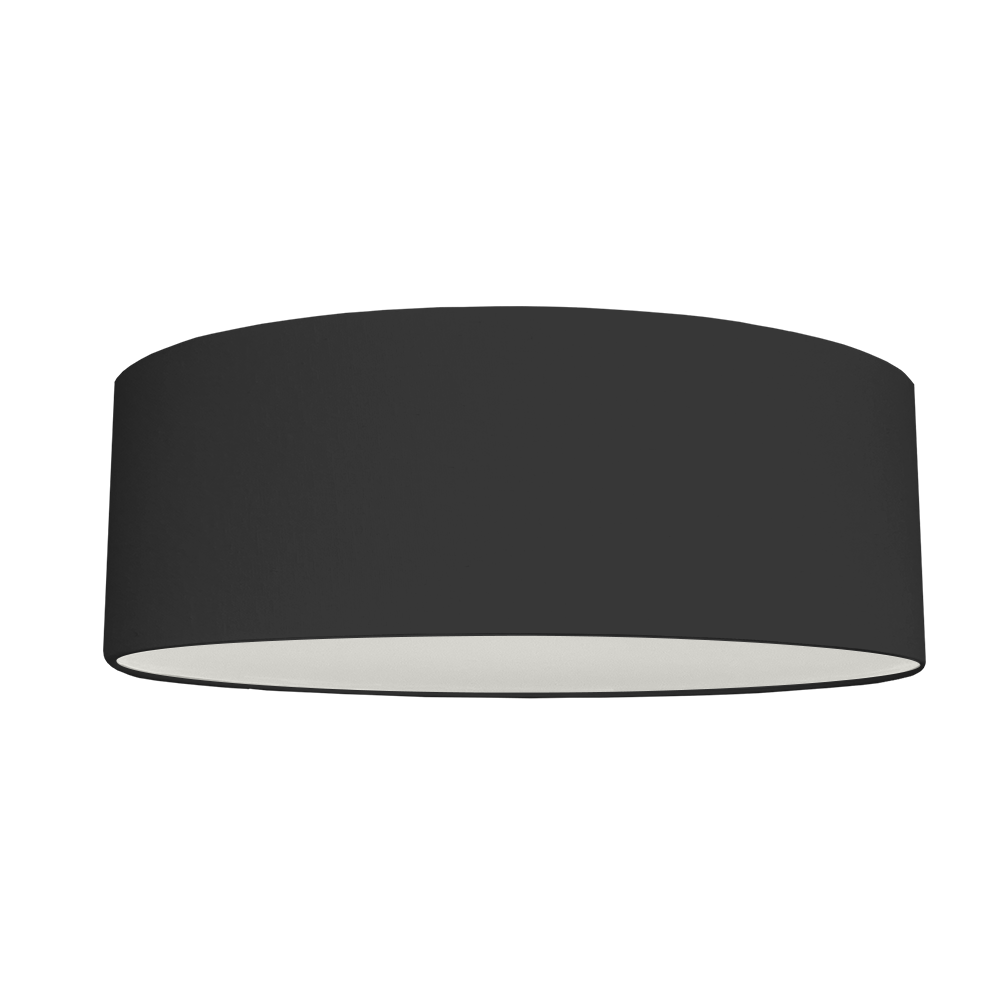 An Extra large black drum ceiling pendant lampshade with white diffuser