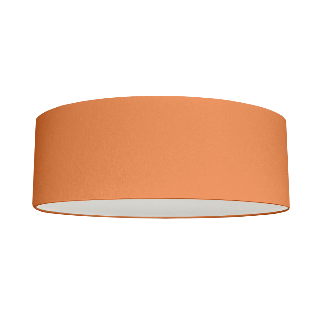 Extra Large Drum Lampshade in Orange brushed cotton