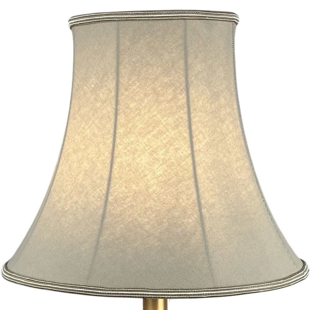 Illuminated fawn brushed cotton bowed empire lampshade with soft textured finish