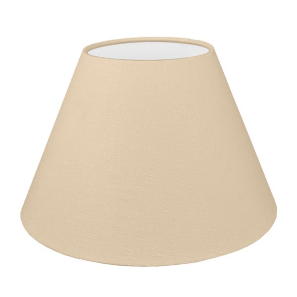 Our taupe traditional empire lampshade shown with a standard white PVC lining