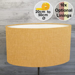 Gold Oval Lampshade on Grey Background for table lamps and floor lamps.